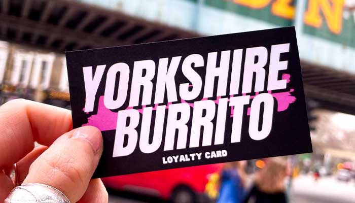 Join the Yorkshire Burrito British street food loyalty rewards club punch card